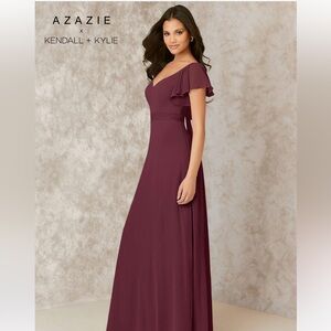 Azazie x Kendall + Kylie Cabernet Floor Length Dress